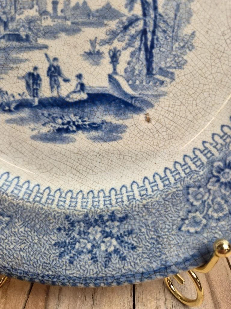 Placa inglesa antigua del siglo XIX azul transferware Cem Clementson Brothers – photo 3
